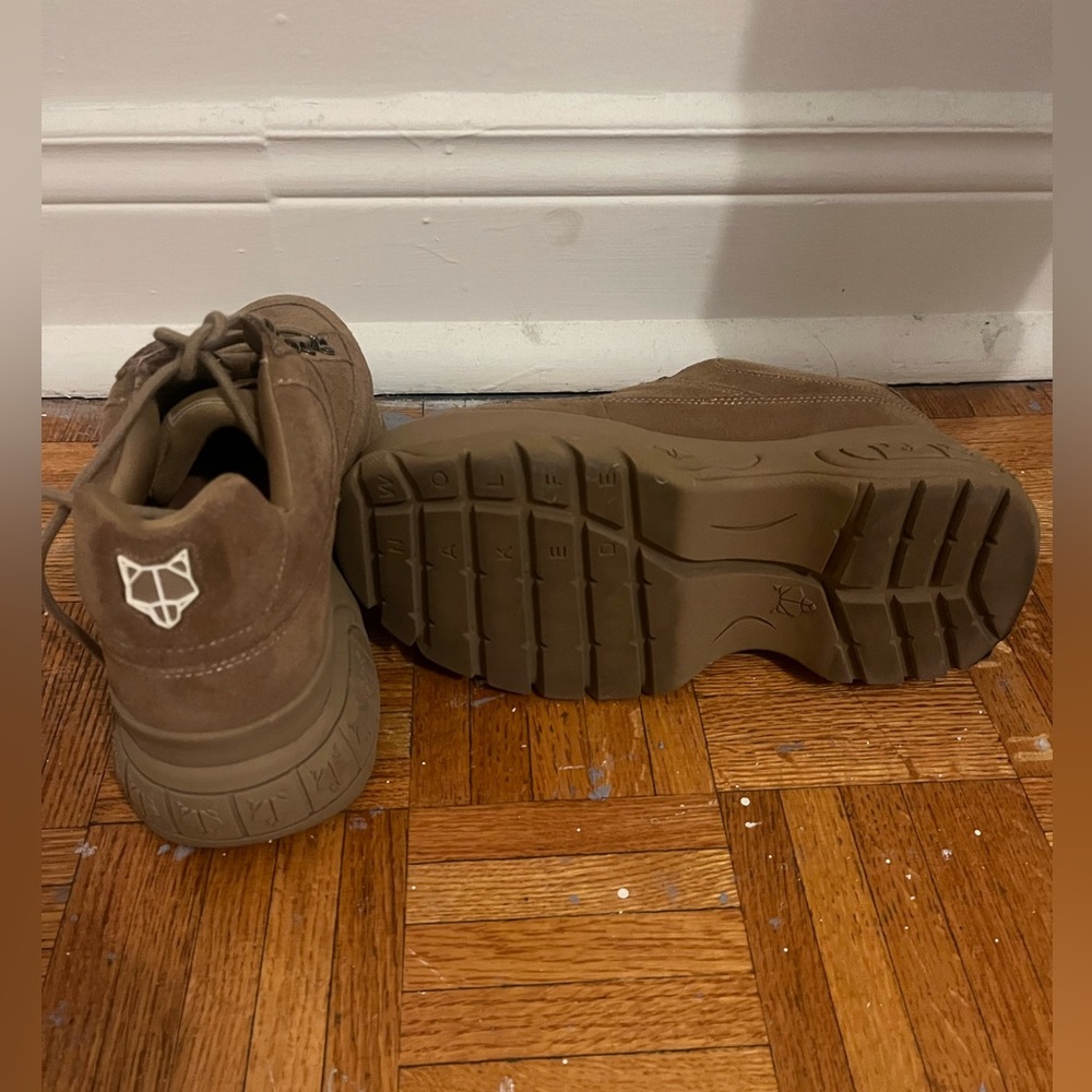 Naked Wolfe Sporty Taupe Suede Sneakers